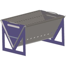 Feyza Design Portatif Katlanır Mangal, Taşıma Çantalı, 11 Cm, 40X27 Cm, Kömürlü Sac