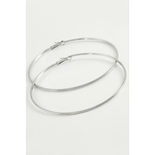 Zero Storozal Düz Ince Boru Metal Halka Küpe 8-9-10 Cm-9 cm