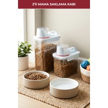 GOBYPET 2'li Sızdırmaz Kedi Köpek Mama Saklama Kabı 1100 ml ve 1800 ml