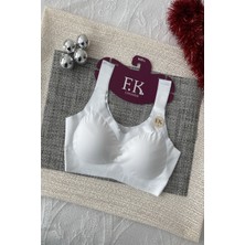 F.k Lazer Kesim Çıkarılabilir Pedli Seamless Bralet Sütyen Beyaz