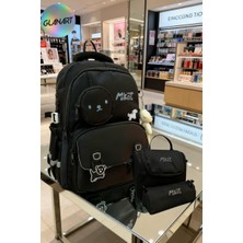 Glanart 4 Bölmeli Ilk Öğretim Okul  Çantası Inverter Kumaş (Termoslu Beslenme+Kalemlik ) Set 1 Adet