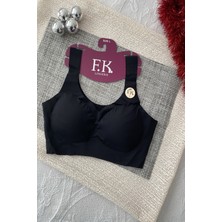 F.k Lazer Kesim Çıkarılabilir Pedli Seamless Bralet Sütyen Siyah