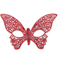 VeraGlobe Buğz Kırmızı Dantel Masquerade Maskesi 7 No