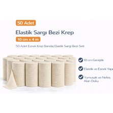 VeraGlobe Buğz Elastik Sargı Bezi Krep 10 cm x 4 M 50 Adet Esnek Krep Bandaj Elastik Sargı Bezi Seti