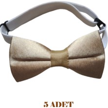 23 Nisan Doğum Günü ve Özel Günler Için Ayarlanabilir Lastikli Çocuk Saten Papyon 5\'li Set 0-14 Yaş