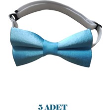 23 Nisan Doğum Günü ve Özel Günler Için Ayarlanabilir Lastikli Çocuk Saten Papyon 5\'li Set 0-14 Yaş