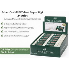 VeraGlobe Buğz Faber-Castell NO24 Pvc Free Beyaz Silgi 24 Adet Standlı Kutu Iz Bırakmayan Yumuşak Okul Ofis Silgisi