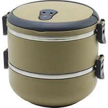 VeraGlobe Buğz Kahverengi 2li Sefer Tası Saklama Kabı 1.2lt