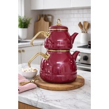 Köklü Züccaciye Jumbo Boy/aile Boy Emaye Çaydanlık