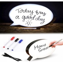 VeraGlobe Buğz Mesaj Panosu Kalemle Yazılabilen Konuşma Balonu Görünümlü Işıklı