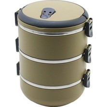 VeraGlobe Buğz Kahverengi 3lü Sefer Tası Saklama Kabı 1.8lt