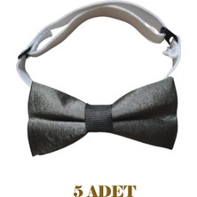 23 Nisan Doğum Günü ve Özel Günler Için Ayarlanabilir Lastikli Çocuk Saten Papyon 5\'li Set 0-14 Yaş