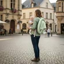 VeraGlobe Buğz Taşınabilir Portatif Bebek Yatağı,sırt Çantasına Dönüşebilen Portatif Bebek Beşiği (Yeşil) ( Buğz )