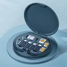 VeraGlobe Buğz 60W Destekli Kablo Kutusu Seyahat Kablo Seti 5'i 1 Arada USB Type-C Şarj Kablosu Seti ( Buğz )