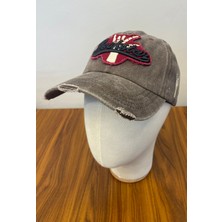 Hamze Yıkamalı Vintage Eskitme Rockstar Nakış Cap Şapka