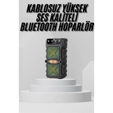 VeraGlobe Buğz Bluetooth Hoparlör Yüksek Ses Kaliteli Büyük Boy Çift Çıkışlı Ses Bombası - Buğz