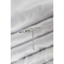 VeraGlobe Buğz Misineli Topcuk Model Gümüş Renk Hayalet Kolye - Buğz