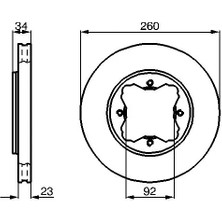 Bosch Fren Diski Honda Accord 90-98 /civic 95-01 Ön Takım 2AD. /260MM 4bj. /0986478568