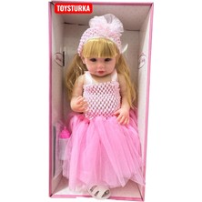 Toysturka 55 cm Gerçekçi Yenidoğan Biberonlu Bebek – Sesli Oyuncak Et Bebek