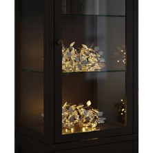 VeraGlobe Buğz Gümüş Yaprak Tasarımlı LED Işık Pilli Ev ve Vitrin Dekoru - Buğz