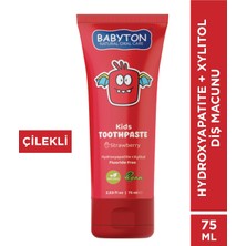 Babyton Doğal Çilekli Hydroxyapatite Florürsüz Diş Macunu 75 ml