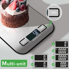 VeraGlobe Buğz Dijital Mutfak Terazisi Paslanmaz Çelik Elektronik LCD Ağırlık 5 kg Ölçeklii Pişirme Ölçü Aleti ( Buğz )