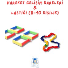 4'lü Hareket Gelişim Kareleri ve Lastiği (8-10 Kişilik) - 2'li Aktivite Seti