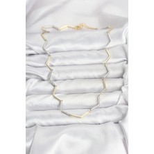 VeraGlobe Buğz Vıp Seri Zikzak Model Kadın Kolye - Buğz