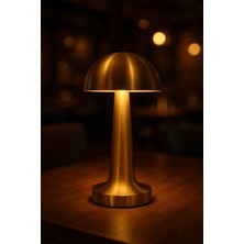 İliva Gold 3 Işık Renkli Şarjlı Edilebilir Masa Lambası Gold Kasa - Şarjlı Gold Mantar Lamba