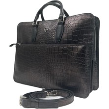 Byz - 1213 Laptop&evrak Çantası Hakiki Deri Kahve/siyah 41CM/31CM/10CM
