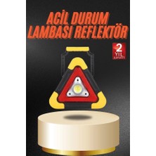 VeraGlobe Buğz Işıklı Ikaz Lambası Reflektör Şarjlı Işıklı Üçgen LED Acil Durum Feneri - Buğz