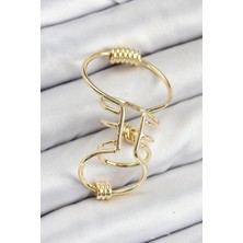 VeraGlobe Buğz Pirinç Halkalı Model Gold Renk Kıkırdak Küpe - Buğz