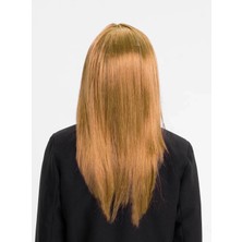 VeraGlobe Buğz Altın Renk Düz Kesim Içi Astarlı Uzun Parti Peruğu Takma Saç - Buğz