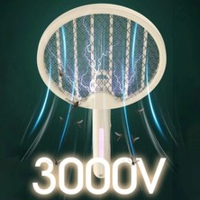 VeraGlobe Buğz Tenis Raketi Tipi Masaüstü Olabilen Gece Lambalı Sinek Kovucu,öldürücü Raket ( Buğz )