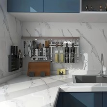 VeraGlobe Buğz Mermer Desenli Mutfak Duvar Kağıdı Sticker - 5m x 60CM: Su ve Yağa Dayanıklı, Yüksek Sıcaklık Esnekliğine Sahip Tezgah, Dolap, Ocak Yenileme Folyosu T10 ( Buğz )