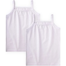 Cigit Ikili Ip Askılı Kız Atlet 2-11 Yaş Beyaz