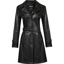 Derimod Lilian Kadın Siyah Uzun Deri Kaban 26SGE56421M