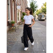 Bubiee Baby Kız Çocuk Yıldız Nakışlı Wide Leg Jean Pantolon