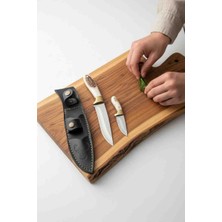 Mertcan Knife Babaoğul Ikili Geyik Boynuz Outdoor Av ve Kamp Bıçağı Mutfak Bıçağı Çakı Kasap Et Bıçağı