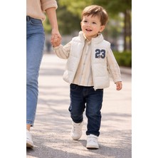 Bubiee Baby Erkek Çocuk 3'lü Kombin Set- Şişme Yelek, Çizgili Gömlek ve Pantolon Takım