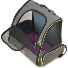 Missidea Brave Paws Piramit Xl Havalandırmalı Kedi ve Köpek Taşıma Çantası Seyahat Çantası Gri