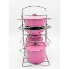 Farbu Oyuncak Raflı 7 Parçalı Mini Mutfak Yemek Yapma Oyuncak Seti