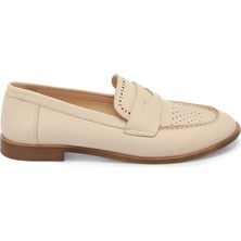 Tergan Bej Hakiki Deri Kadın Loafer - K25I1AY68019-A25