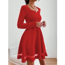 Bi Baksana Etek Tül Detay Krep Elbise