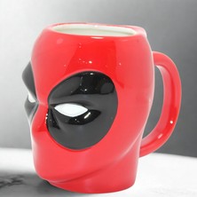Mersi Shop Deadpool 3D Kabartmalı Karakter Tasarımlı Seramik Kupa Bardak
