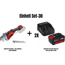 Einhell Set-30 (Einhell Ge-Gs 18/150 Li - Solo, Akülü Dal Kesme Makinesi+2xeinhell 18V 4,0 Ah Pxc Starter Kit, Akü & Şarj Cihazı)