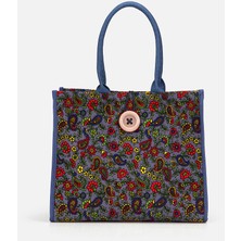 Su14 Hanife Indigo Mavi Pazen Büyük Kol Çantası