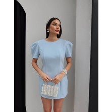 Esra Helvacı Balon Kol Mini Elbise