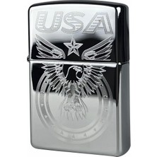 Zippo Usa Bald Eagle Dizayn Metal Çakmak Benzinli Tek Parça Şık Tasarım