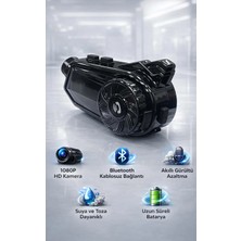 FaroxTech 1080P Hd Kameralı Motosiklet Kask Intercom - Bluetooth 5.0, Gürültü Engelleyici & Su Geçirmez